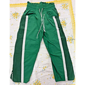 Movement Women’s Medium Green Nylon Track Pants Windbreaker Style Stripes